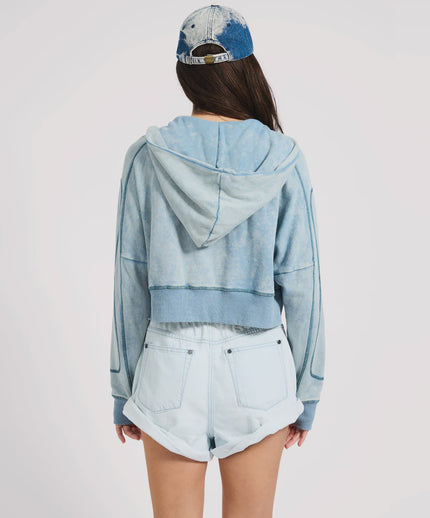 One Teaspoon Cropped Fleece Zip Hoody