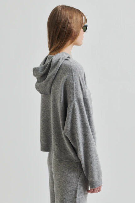 Second Female Lounge Knit Hoodie - Grey Melange
