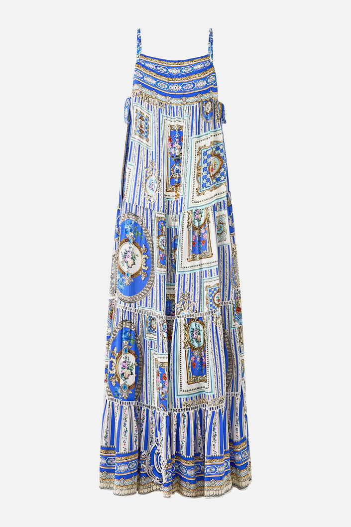 Camilla Ottoman Opulence Long Tiered Dress with Bow T