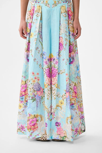 Camilla Bazaar Blooms Corset Waist Wide Leg Pants