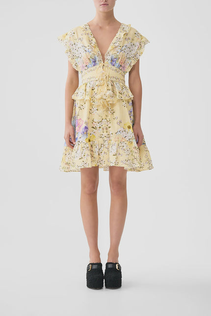 Camilla Darling Buds Waisted Short Dress with Ruffle Details