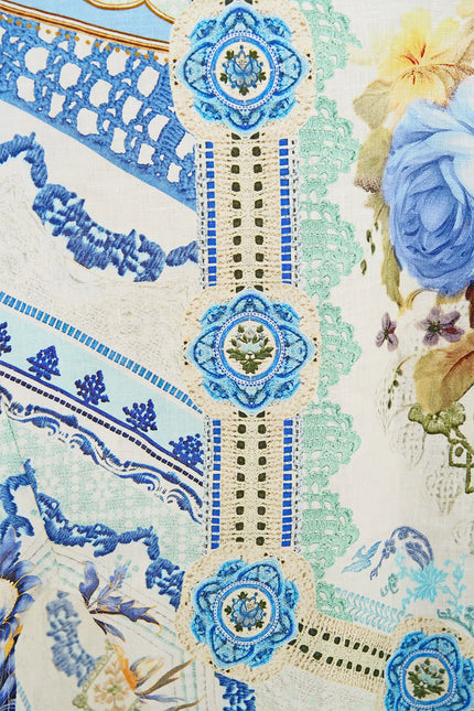 Camilla My Homespun Heart Tiered Short Dress With Neck Frill