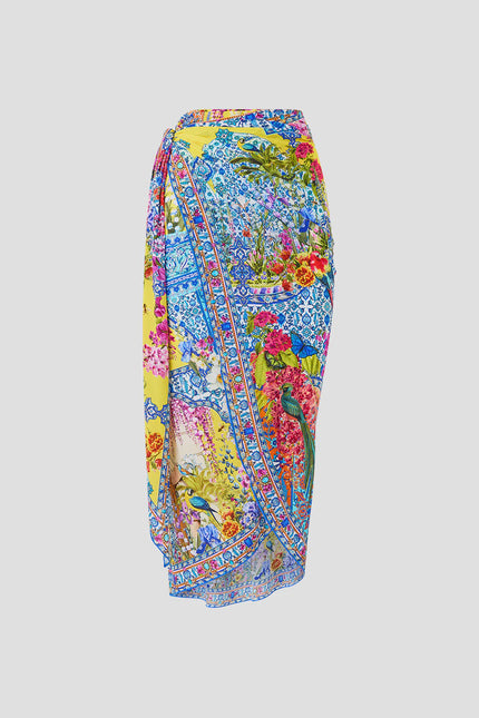 Camilla Sultanahmet Summer Eyelet Wrap Maxi Sarong with Tie Waist