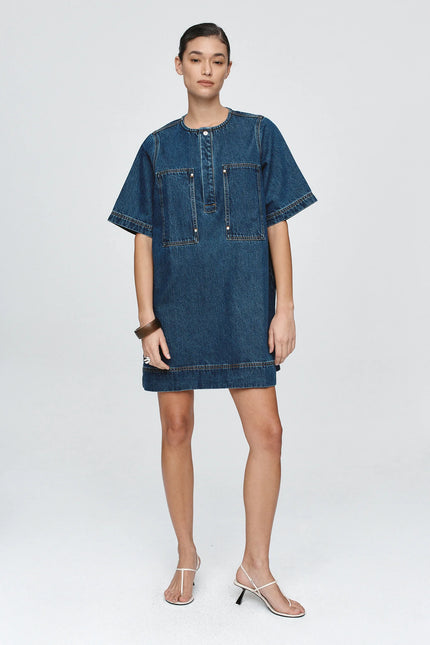 Marle Patch Pocket Dress - Classic Blue