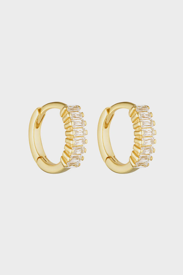 Porter Jewellery Gemini Huggies Gold Clear
