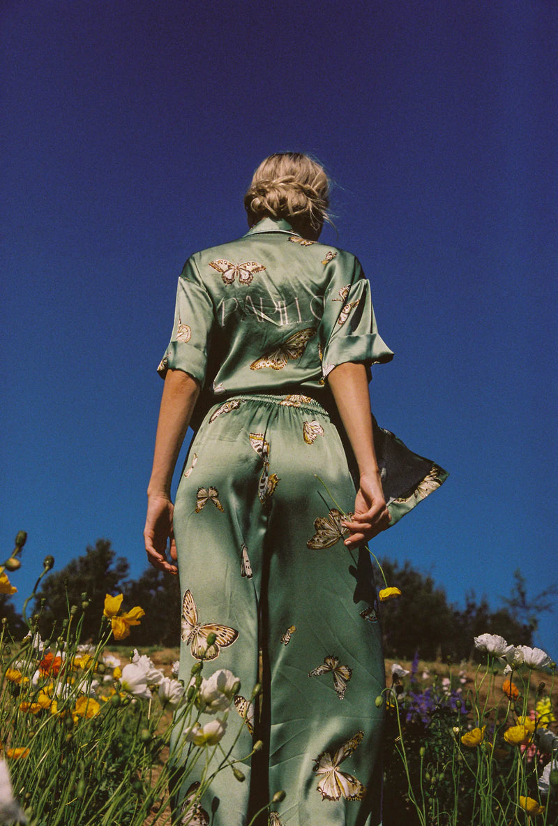 Odet Papillon Silk Shirt - Sage