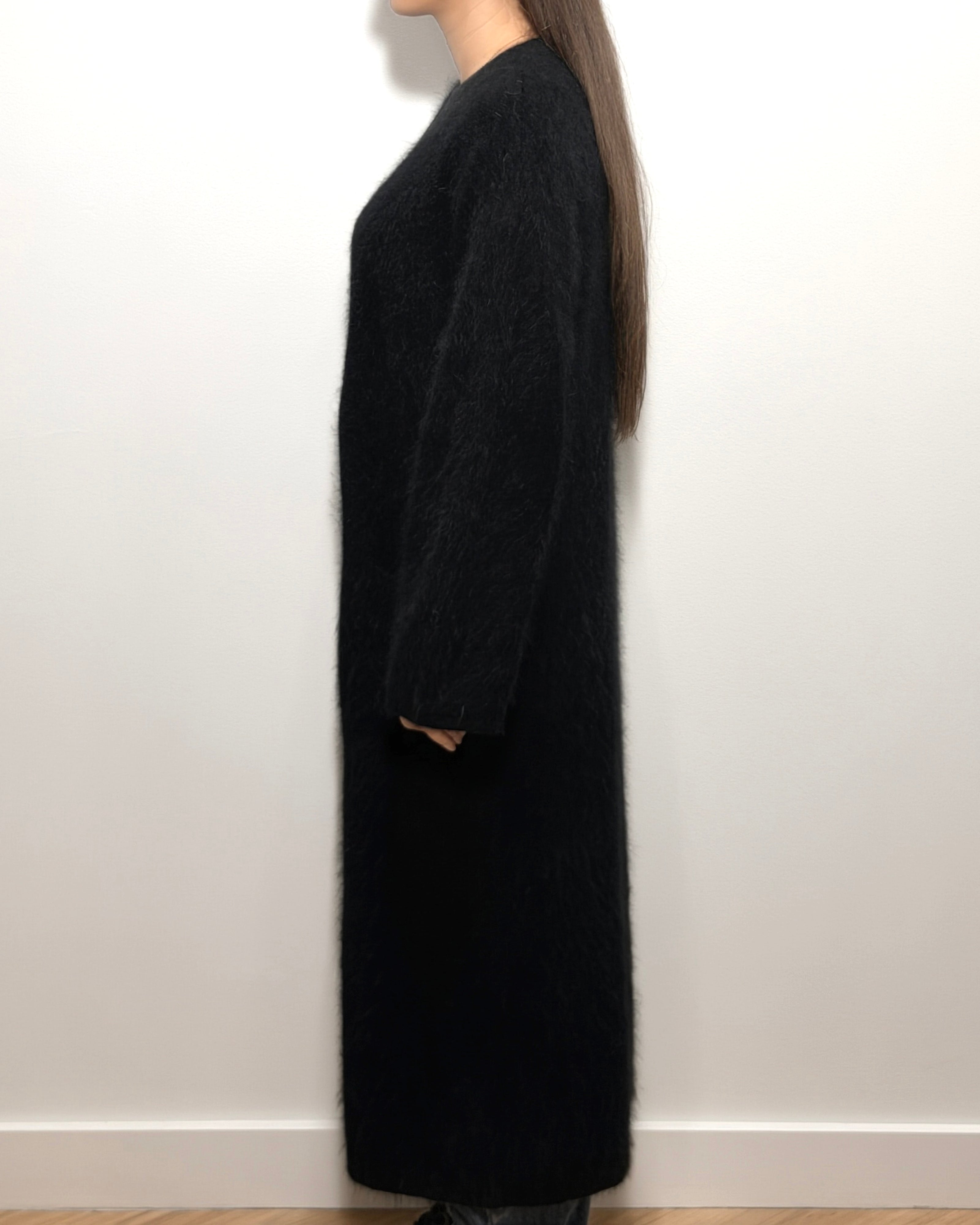 HONEY Long Pocket Cashmere Cardigan - Black