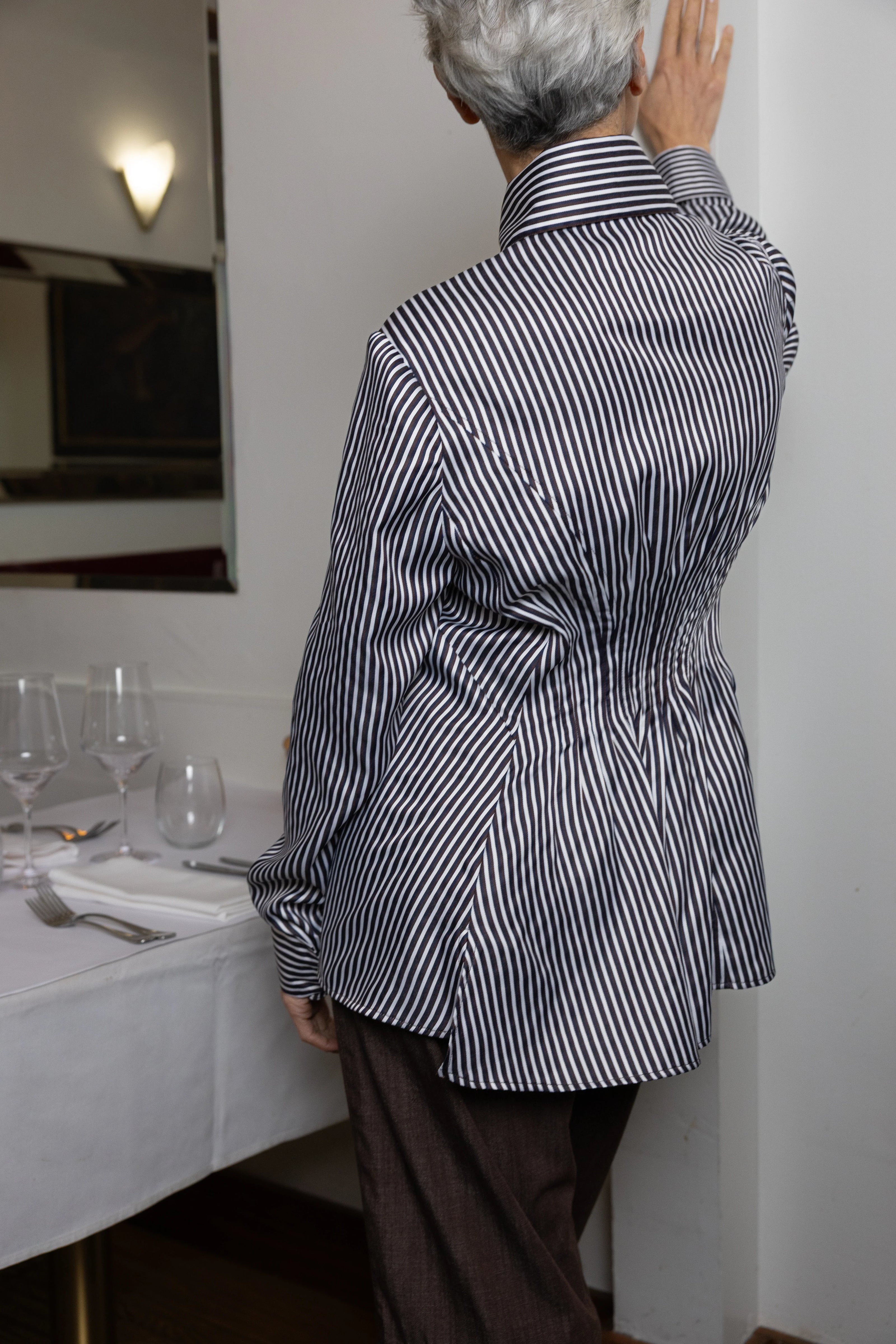 M.A. Dainty Keyes Shirt - Blue/Brown Stripe