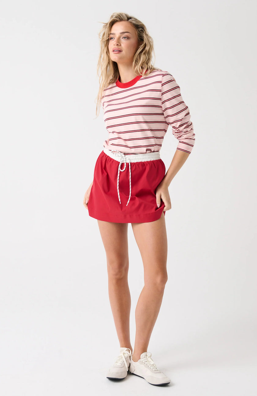 cartel & willow Felix Long Sleeve - Red/Pink Stripe
