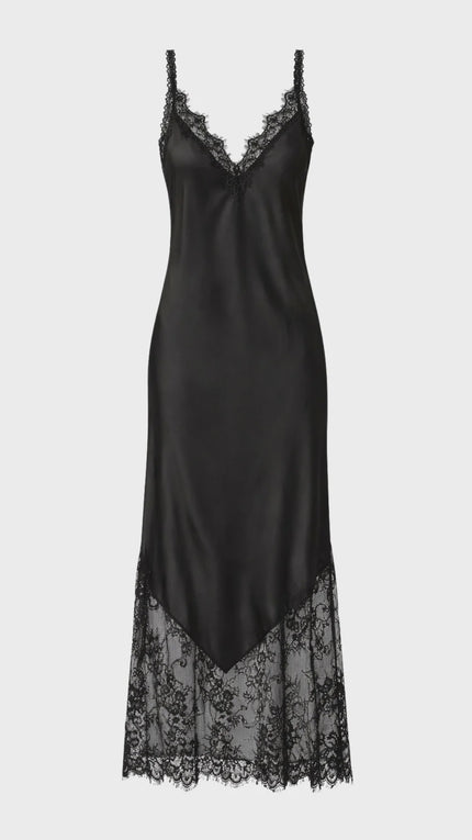 Charli Solange Slip Dress - Black