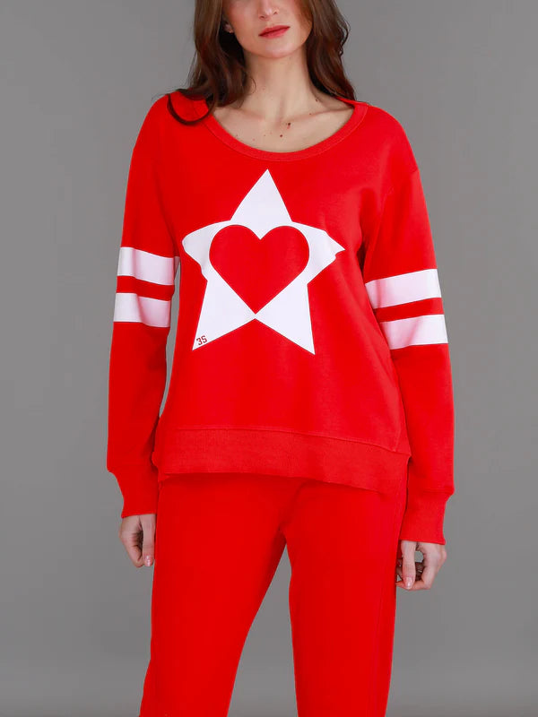 3rd Story Sunderland Star Heart Sweater - Cherry Red