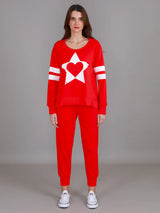 3rd Story Sunderland Star Heart Sweater - Cherry Red