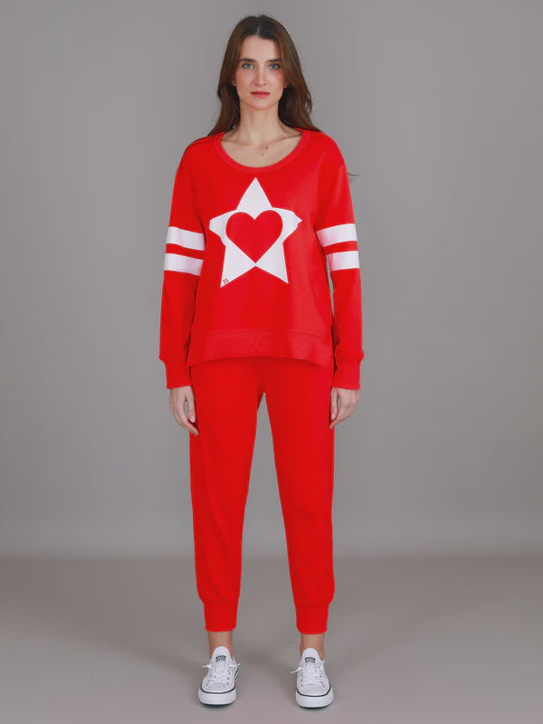 3rd Story Sunderland Star Heart Sweater - Cherry Red