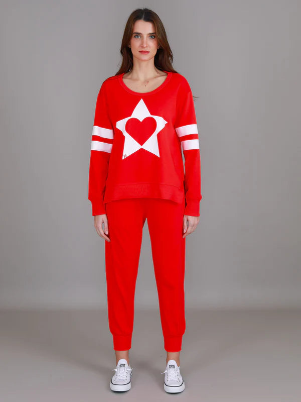 3rd Story Sunderland Star Heart Sweater - Cherry Red