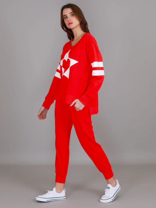 3rd Story Sunderland Star Heart Sweater - Cherry Red