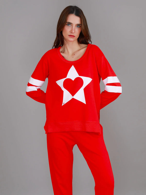 3rd Story Sunderland Star Heart Sweater - Cherry Red