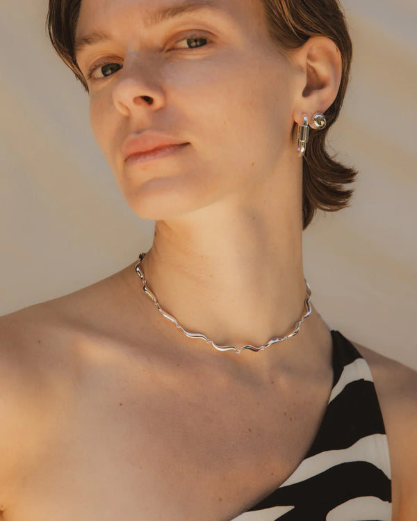F+H Studios Wave Choker - Brass + Sterling Silver