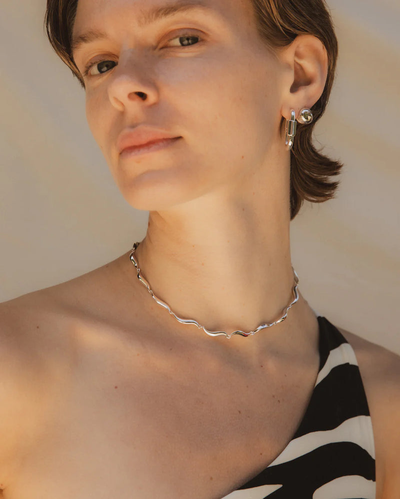 F+H Studios Wave Choker - Brass + Sterling Silver