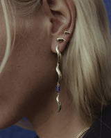 F+H Studios Wipeout Drop Earrings - Brass + 18K Gold Plating + Lapis