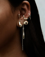 F+H Studios Wave Chain Studs - Silver + 18K Gold