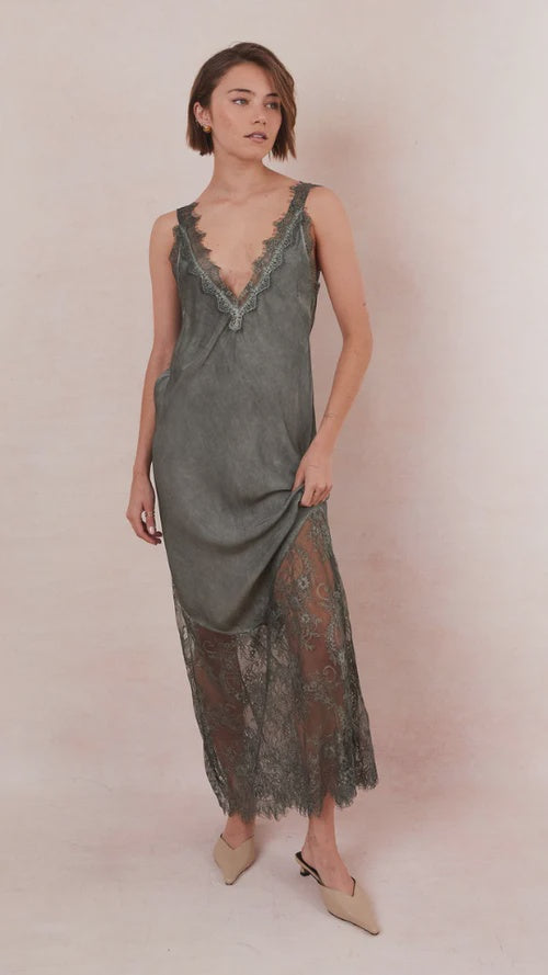 Charli Solange Slip Dress - Khaki