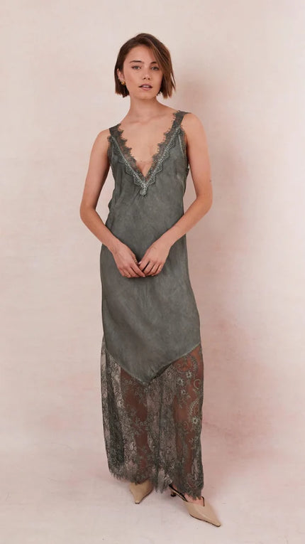Charli Solange Slip Dress - Khaki