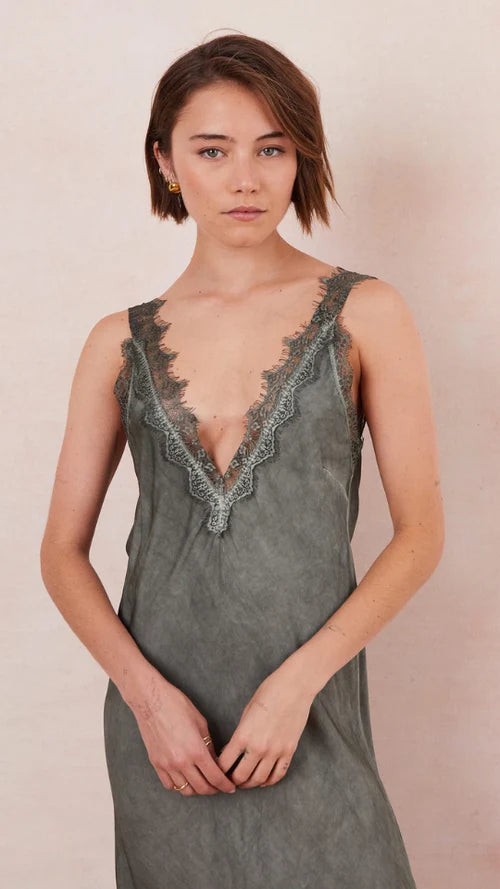 Charli Solange Slip Dress - Khaki
