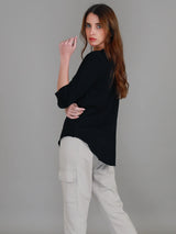 3rd Story Shannon 3/4 Sleeve Tee - Black