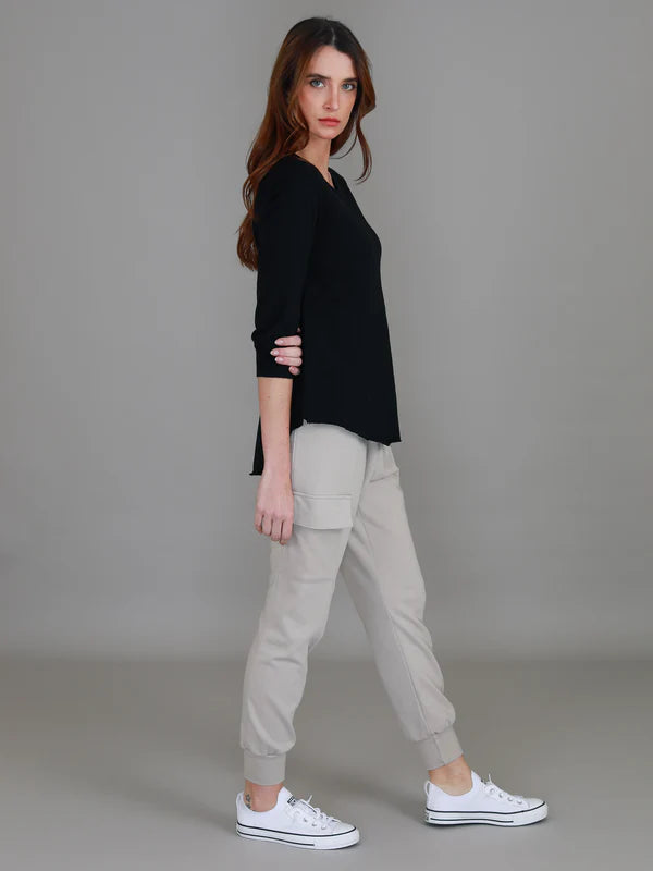 3rd Story Shannon 3/4 Sleeve Tee - Black