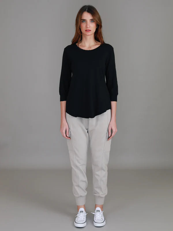 3rd Story Shannon 3/4 Sleeve Tee - Black