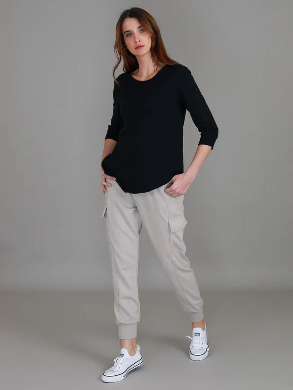 3rd Story Shannon 3/4 Sleeve Tee - Black