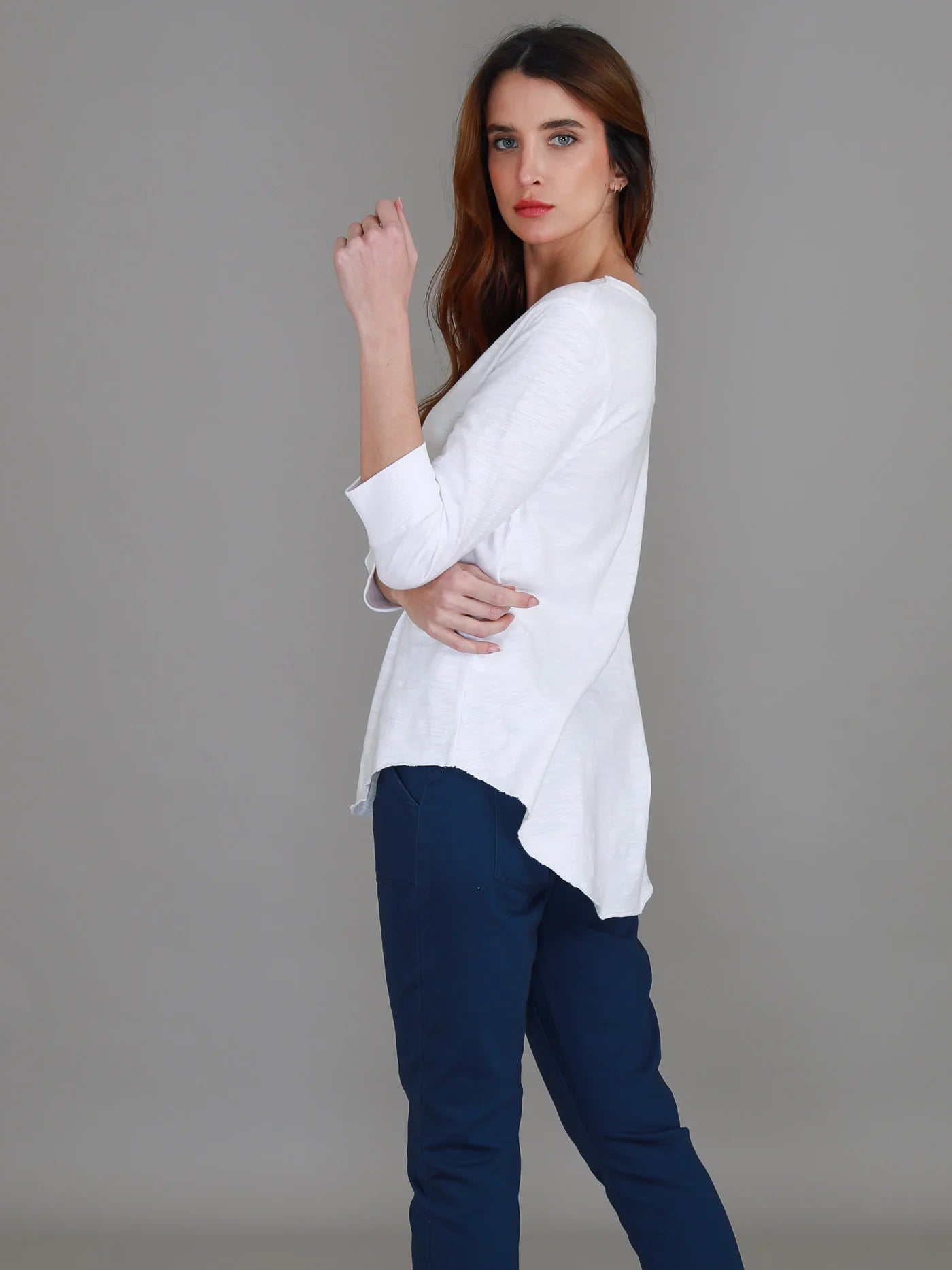 3rd Story Shannon 3/4 Sleeve Tee - White