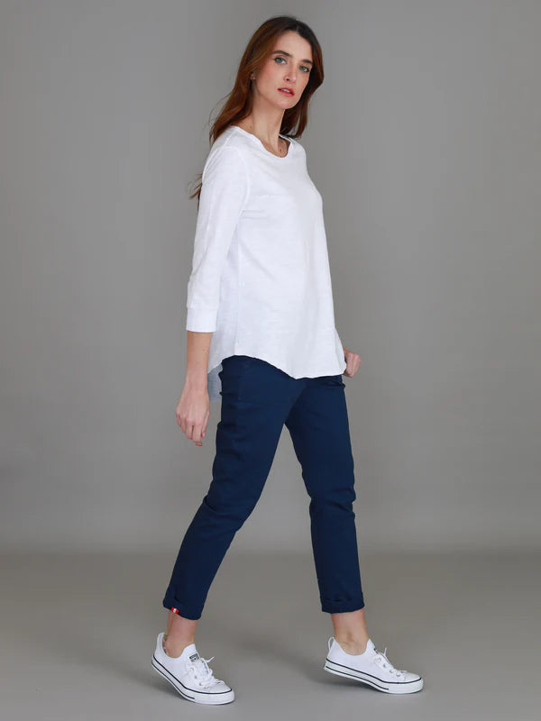 3rd Story Shannon 3/4 Sleeve Tee - White