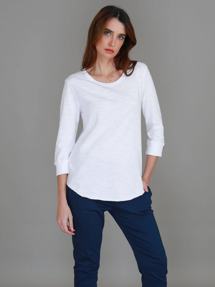 3rd Story Shannon 3/4 Sleeve Tee - White