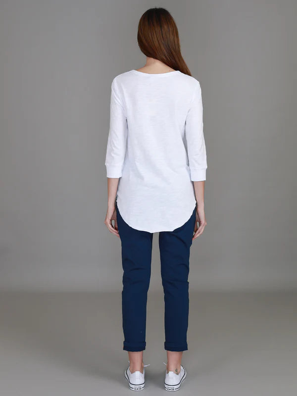 3rd Story Shannon 3/4 Sleeve Tee - White