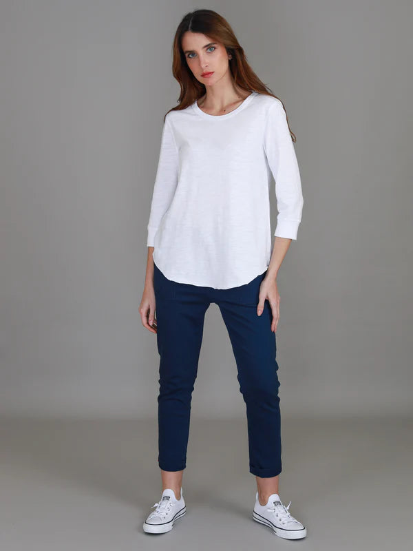 3rd Story Shannon 3/4 Sleeve Tee - White