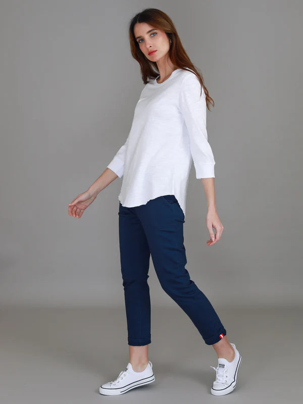 3rd Story Shannon 3/4 Sleeve Tee - White