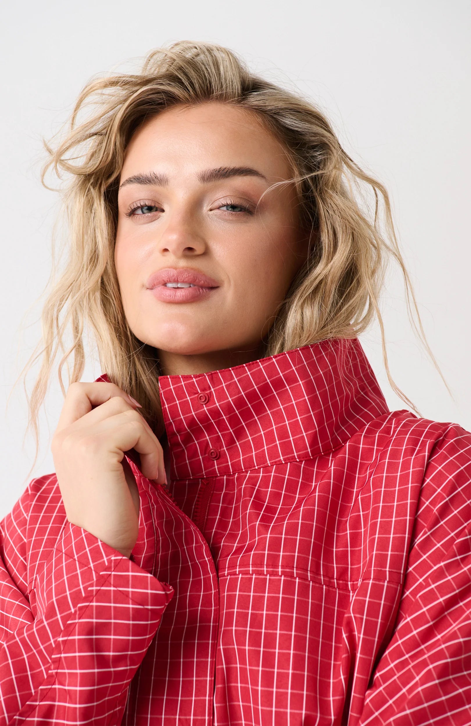 cartel & willow Beau Spray Jacket - Red Check