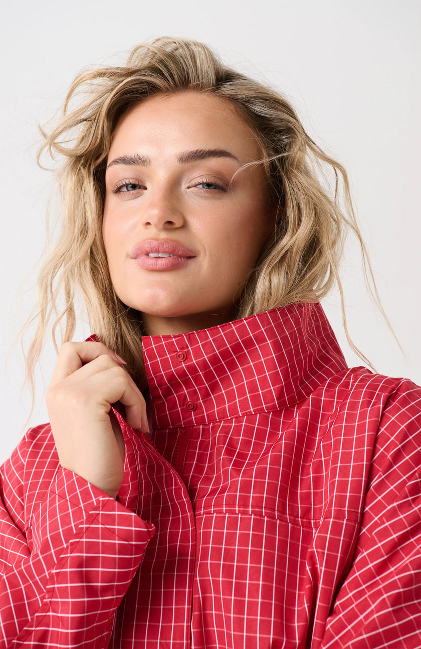 cartel & willow Beau Spray Jacket - Red Check