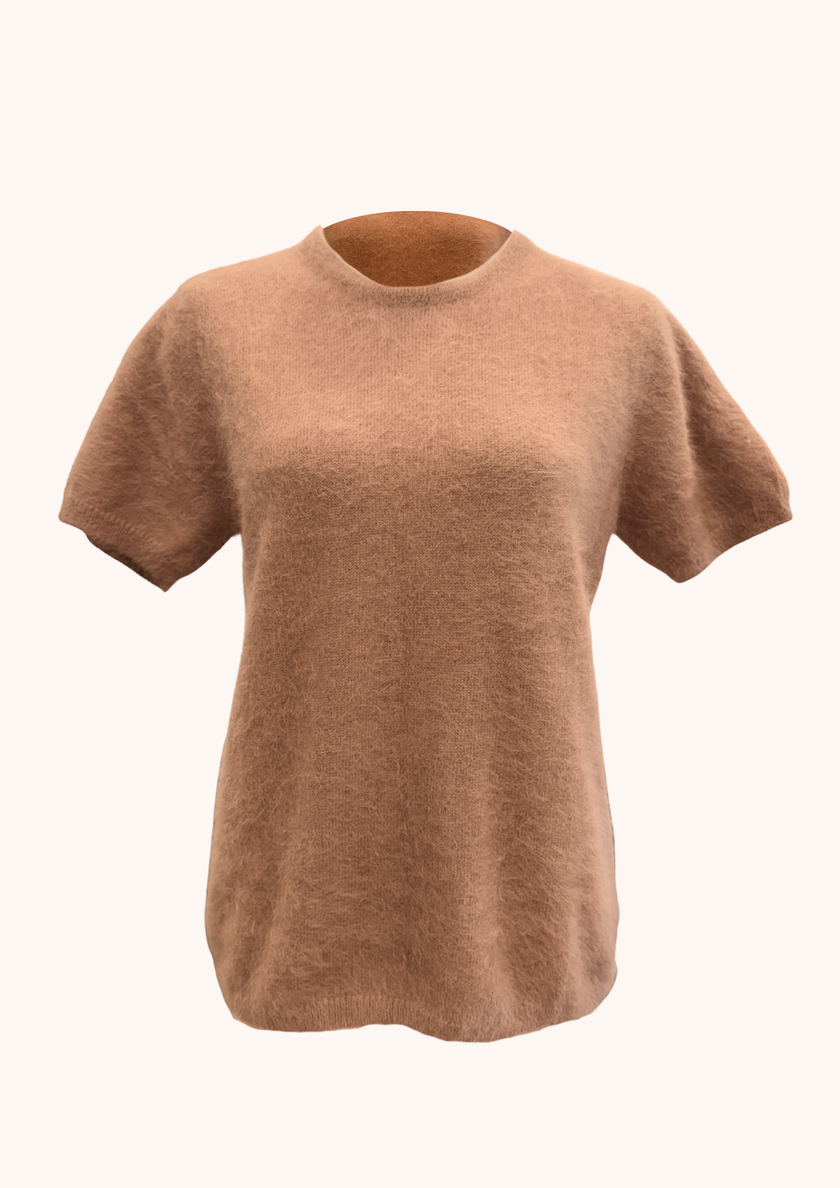 HONEY  SS Cashmere Crew Tee - Boujee Beige