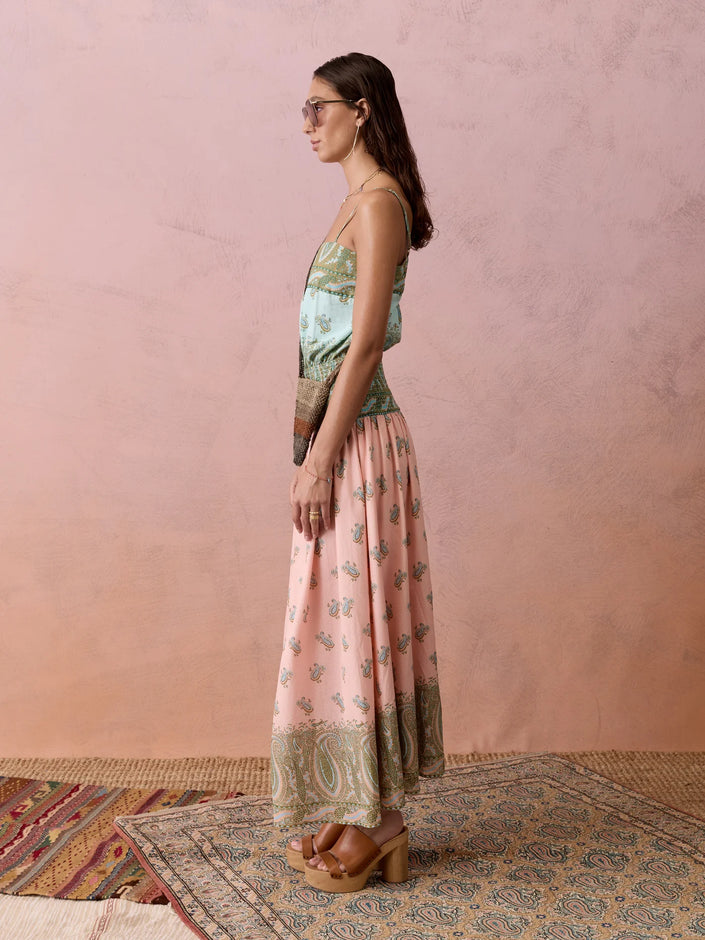 BOTEH Lucent Drop Waist Maxi Dress