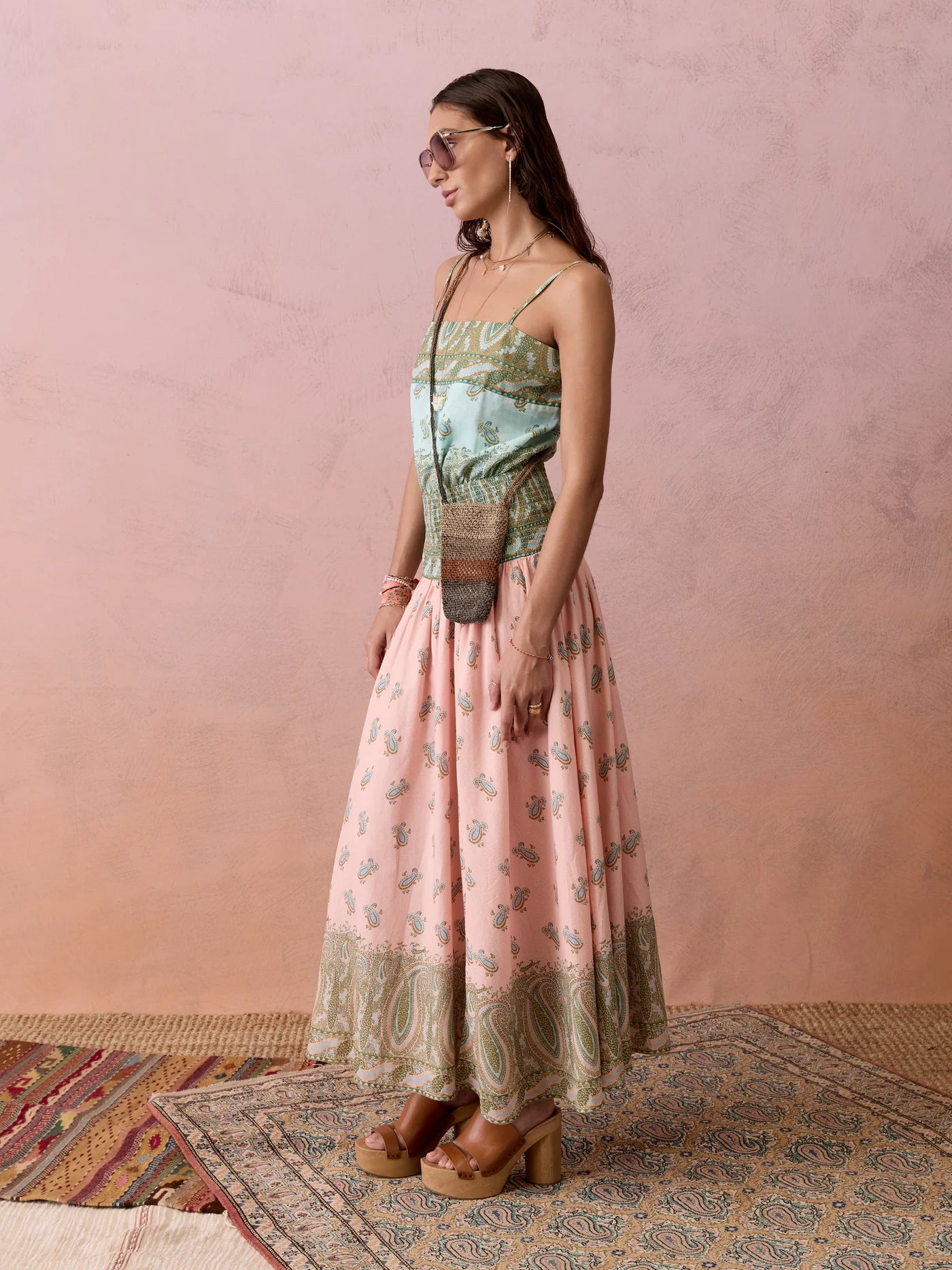 BOTEH Lucent Drop Waist Maxi Dress