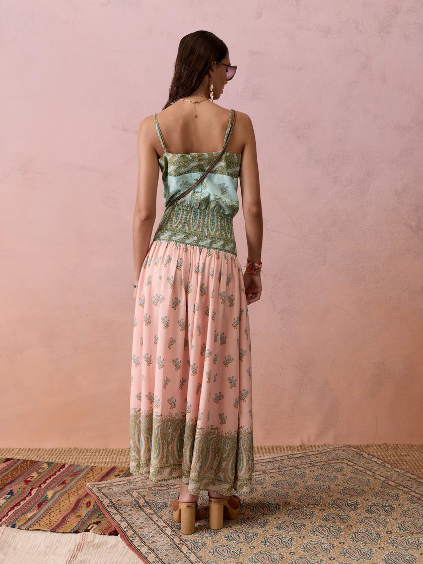 BOTEH Lucent Drop Waist Maxi Dress