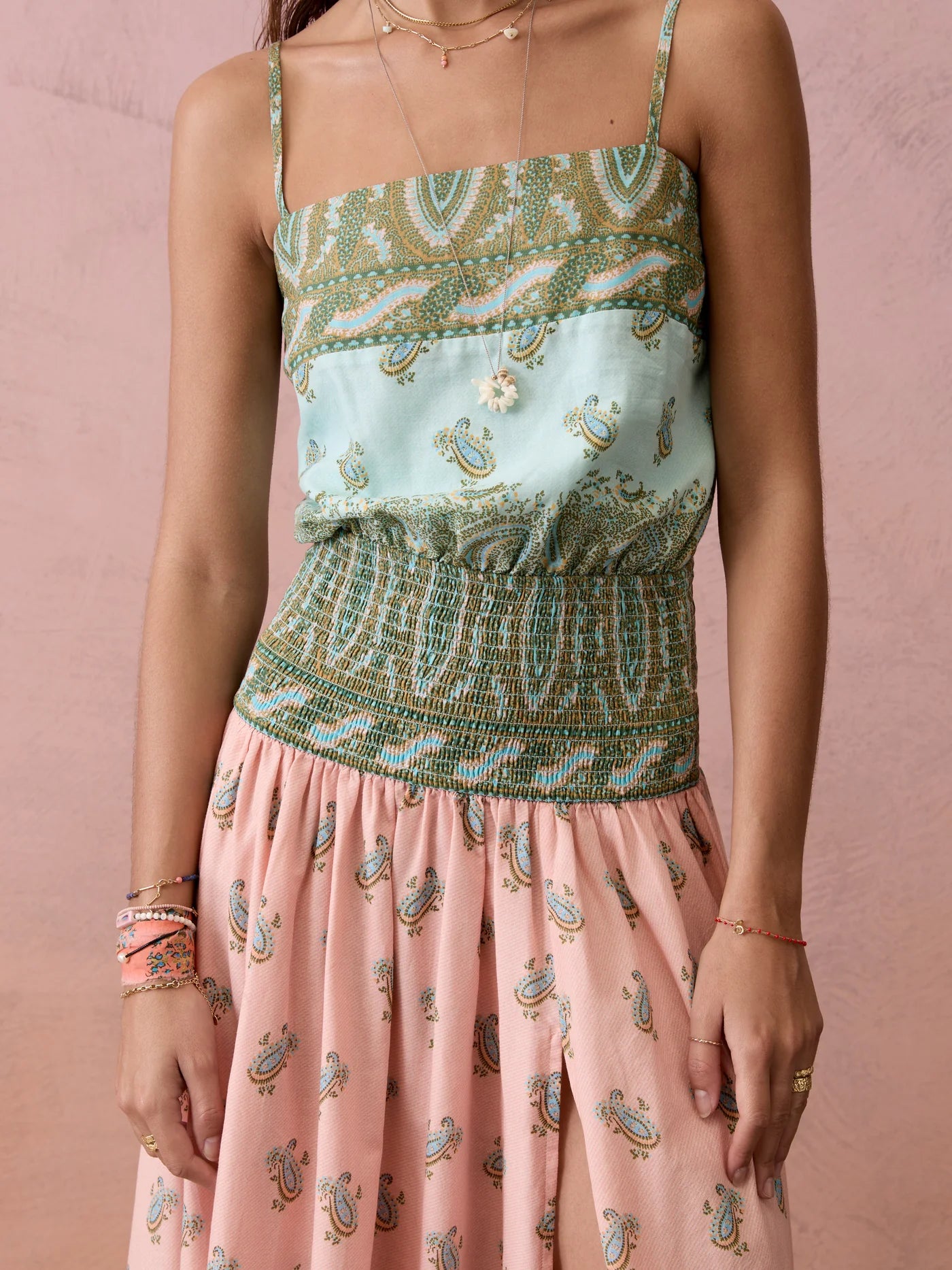 BOTEH Lucent Drop Waist Maxi Dress