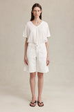 Marle Cross Stitch Jean Short - Blanc
