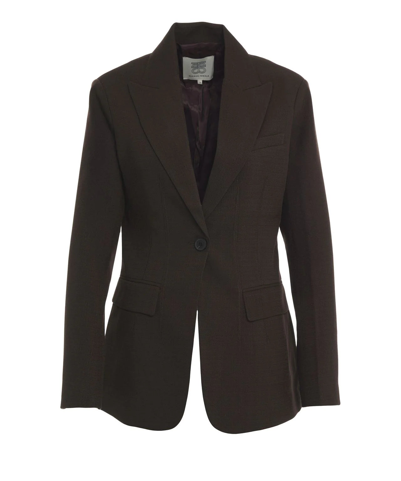 Second Female Sella Fitted Blazer - Chocolate