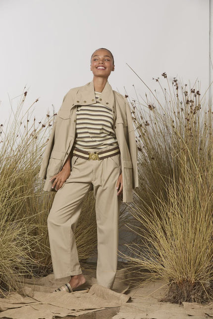 M.A. Dainty Lolly Tee - Yellow/Brown