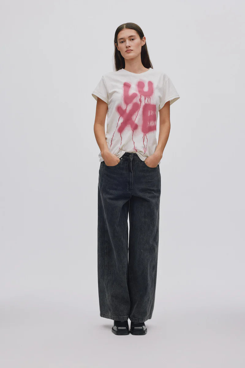 Rabens Saloner Ambla Tee - Luxe - White/Pink