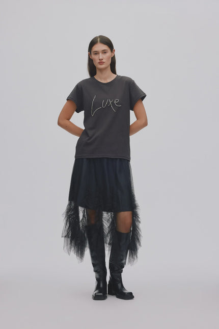 Rabens Saloner Glenda Skirt - Black Tulle