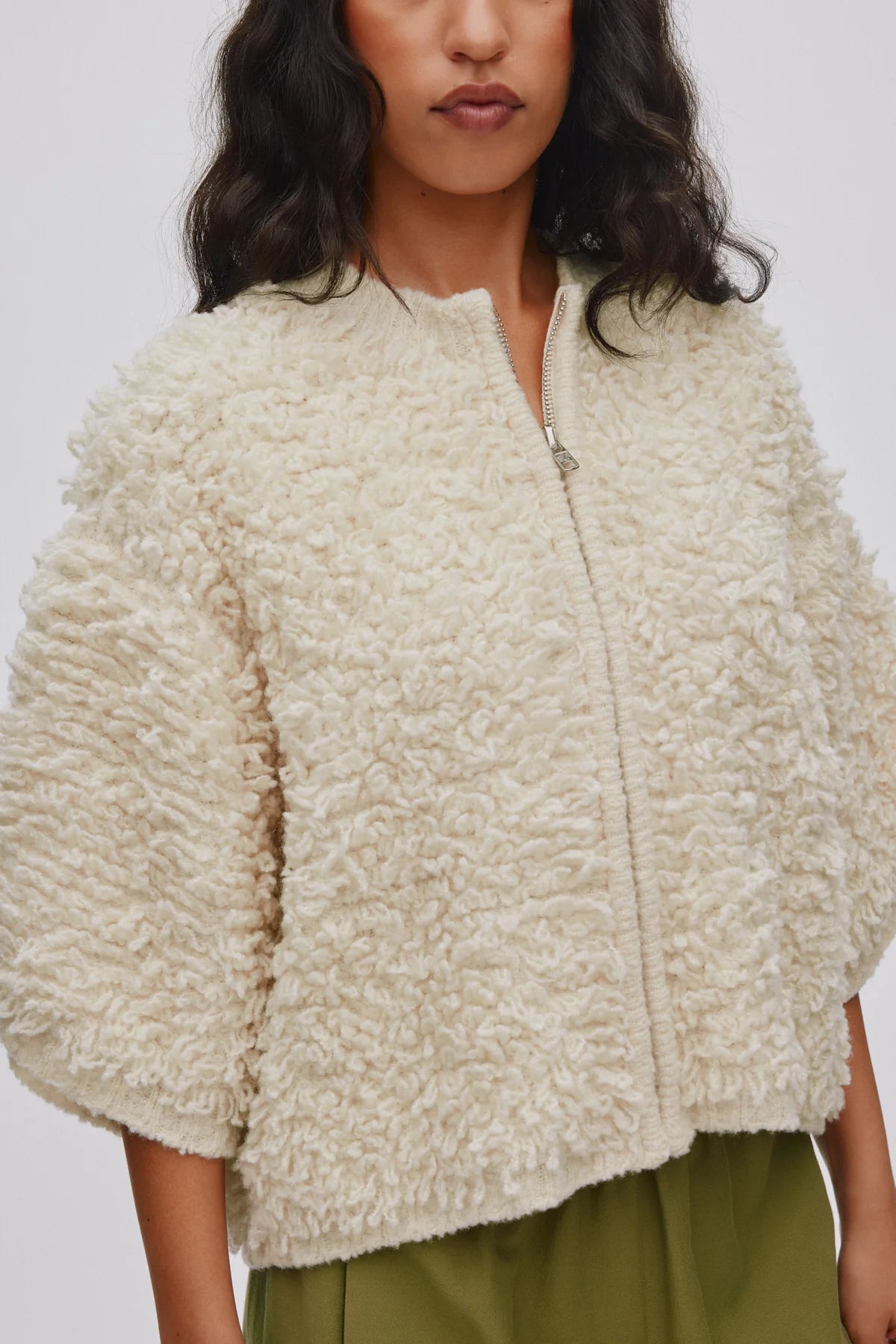 Rabens Saloner Alice Shaggy Knit Cardigan - Off White